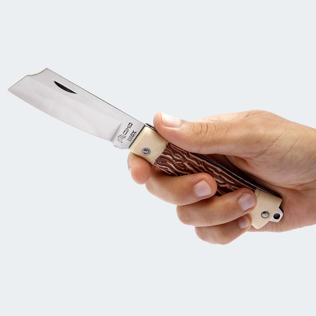 Cimo Stainless Steel Folding Knife Acetate Handle With Sheath - 55/3 I C/B