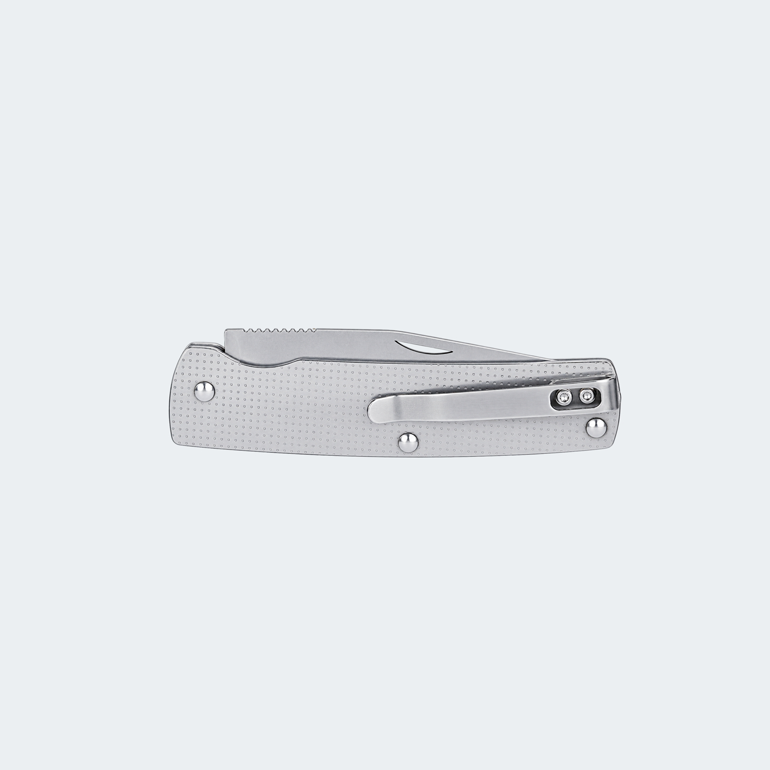 Cimo Stainless Steel Folding Knife with Stainless Steel Handle and Clip - 14/3 CLIP