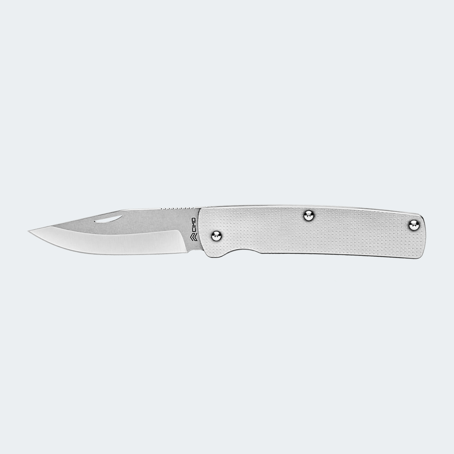 Cimo Stainless Steel Folding Knife with Stainless Steel Handle and Clip - 14/3 CLIP