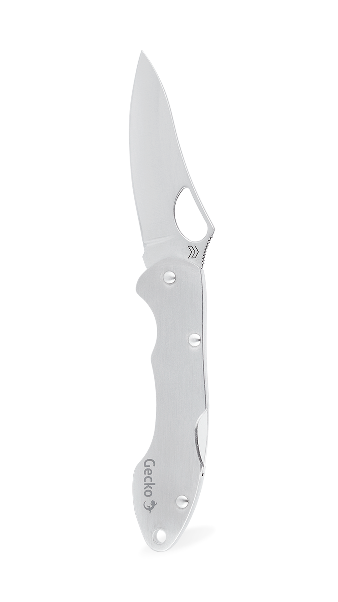 Cimo Gecko 7 Stainless Steel Knife with Stainless Steel Handle and Clip - GE7