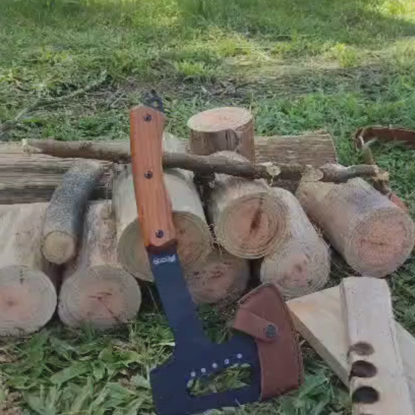 Cimo Ax Carbon Fiber 90mm Black Wood Handle with Sheath - 4001/90 MAD-PT