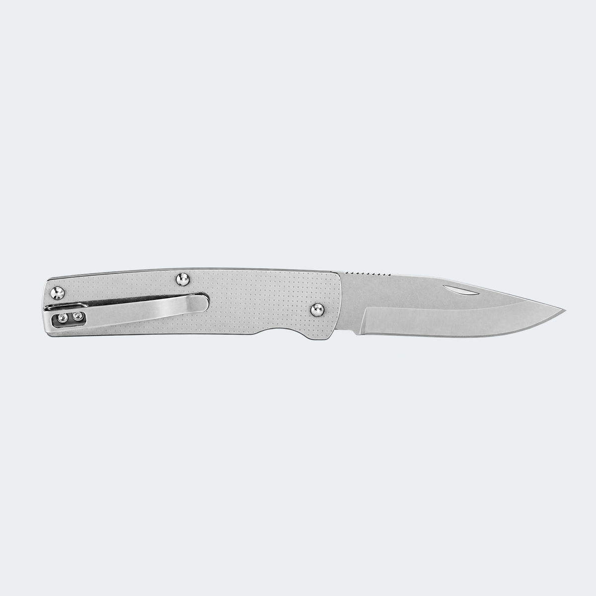 Cimo Stainless Steel Folding Knife with Stainless Steel Handle and Clip - 14/3 CLIP