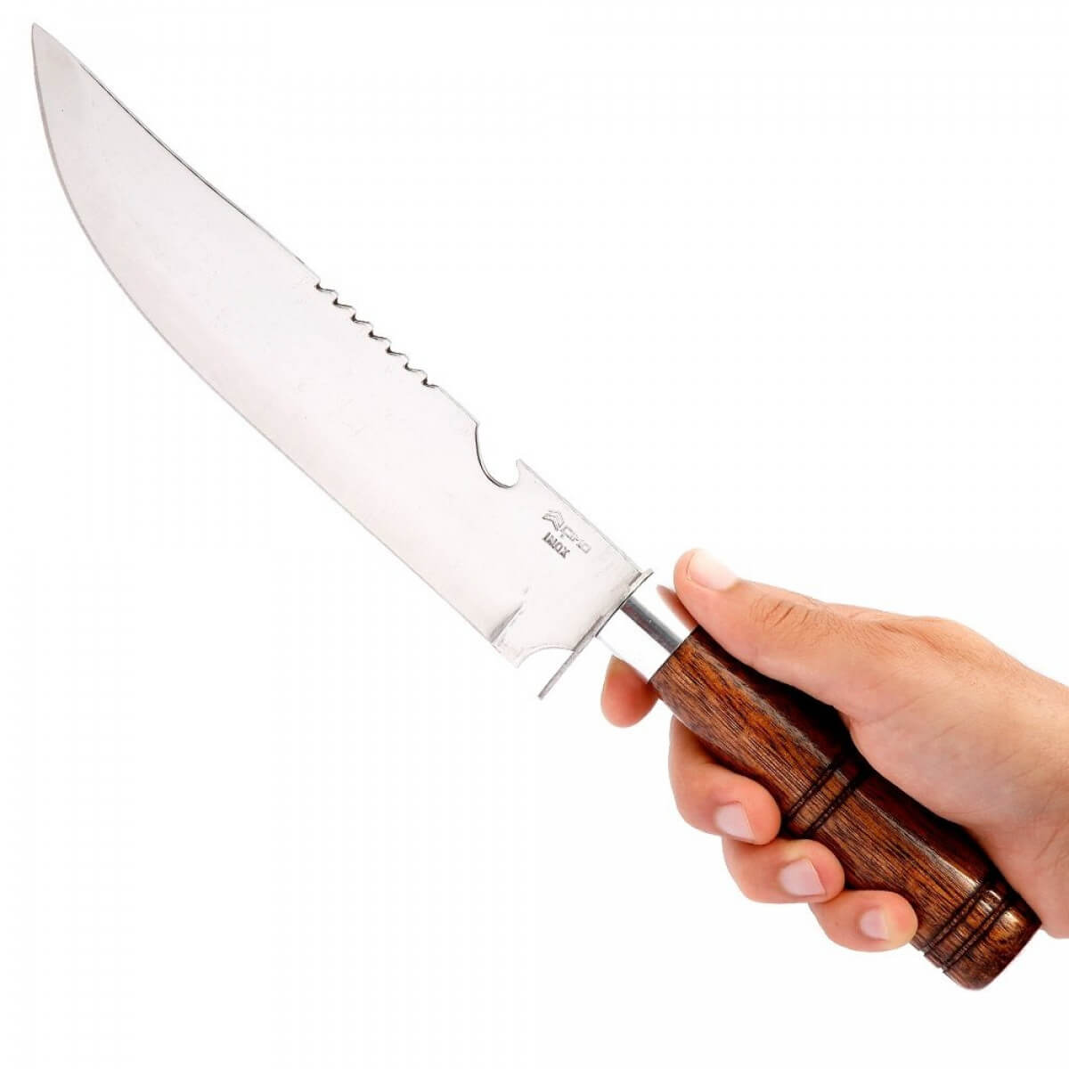 Cimo Stainless Steel Knife with Wooden Handle and Sheath - 2051/8 C/B