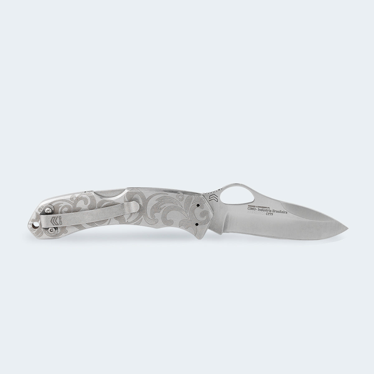Cimo Cody Flos Stainless Steel Pocket Knife with Clip - CY79-FL