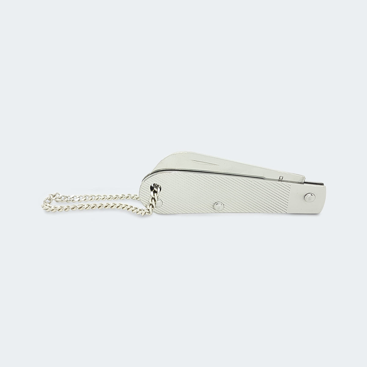 Cimo Stainless Steel Pocket Knife with Stainless Steel Handle, Chain, and Sheath - 13/3 C/B
