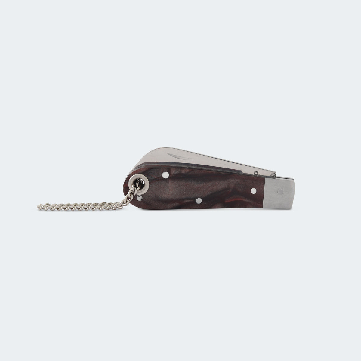 Cimo Stainless Steel Pocket Knife with Brown Acrylic Handle and Chain - 20/3 MR