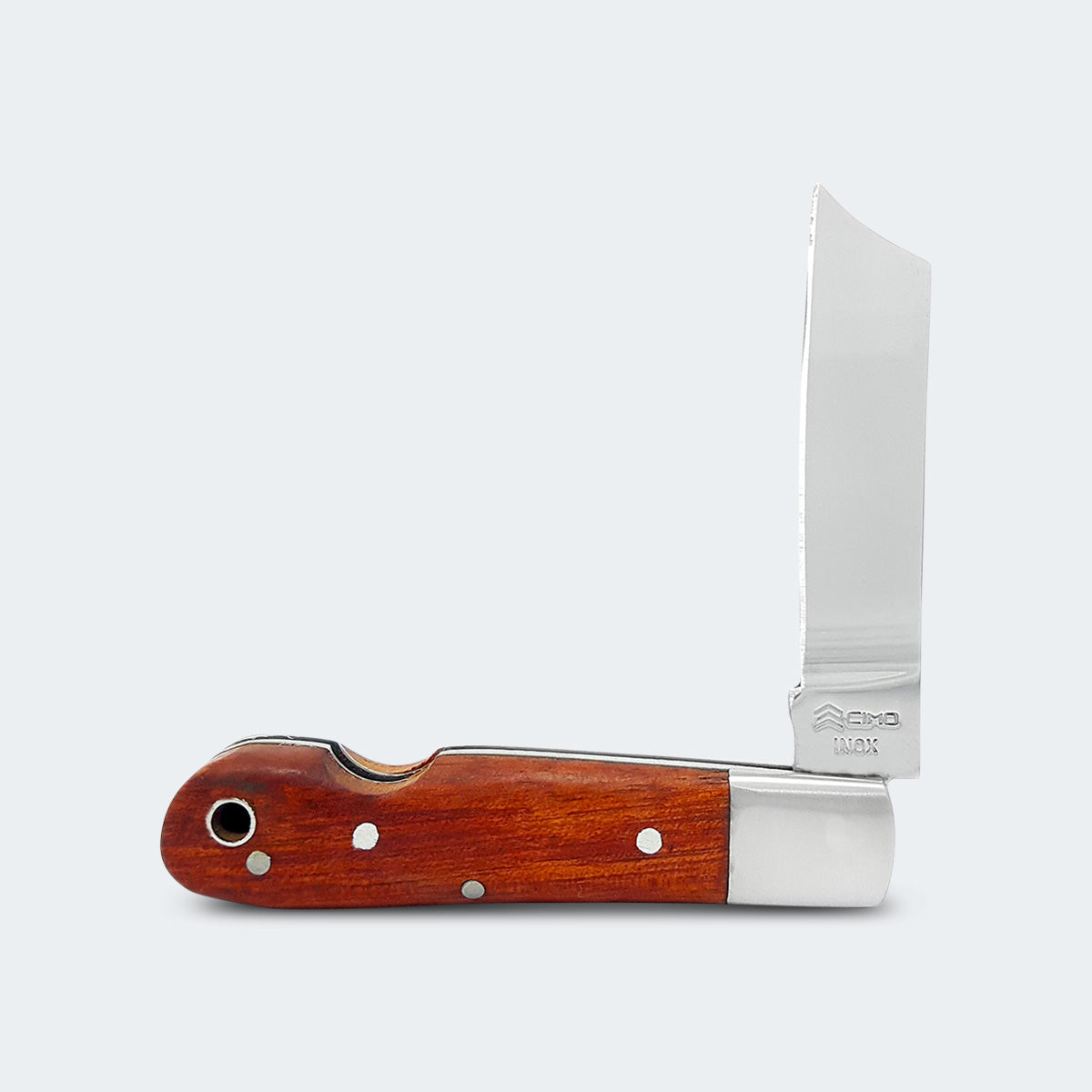 Cimo Stainless Steel Pocket Knife with Wooden Handle and Leather Lanyard - 21/3 MAD