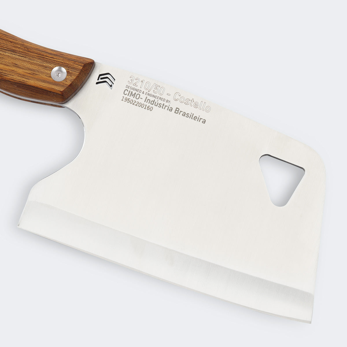 Costello Stainless Steel Cleaver with Wooden Handle and Sheath - 3210/50 C/B