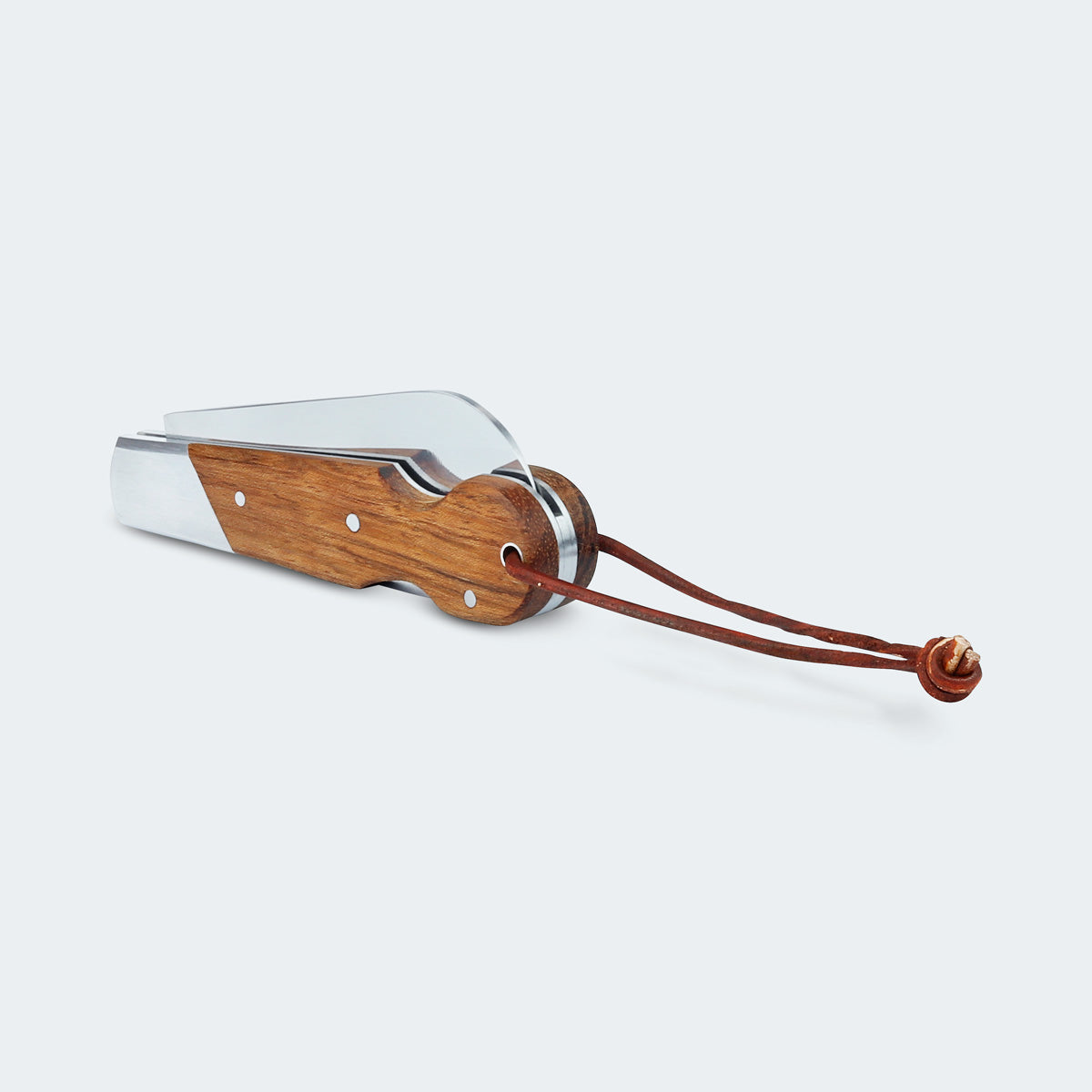 Cimo Stainless Steel Wood Handle Pocket Knife with Lock and Sheath - 450/7 SS C/B