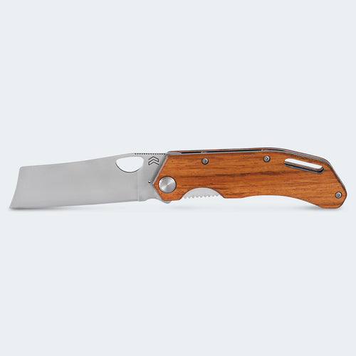 Cimo Brown Horse Cleaver Stainless Steel Wood Handle Knife with Clip - BH85C