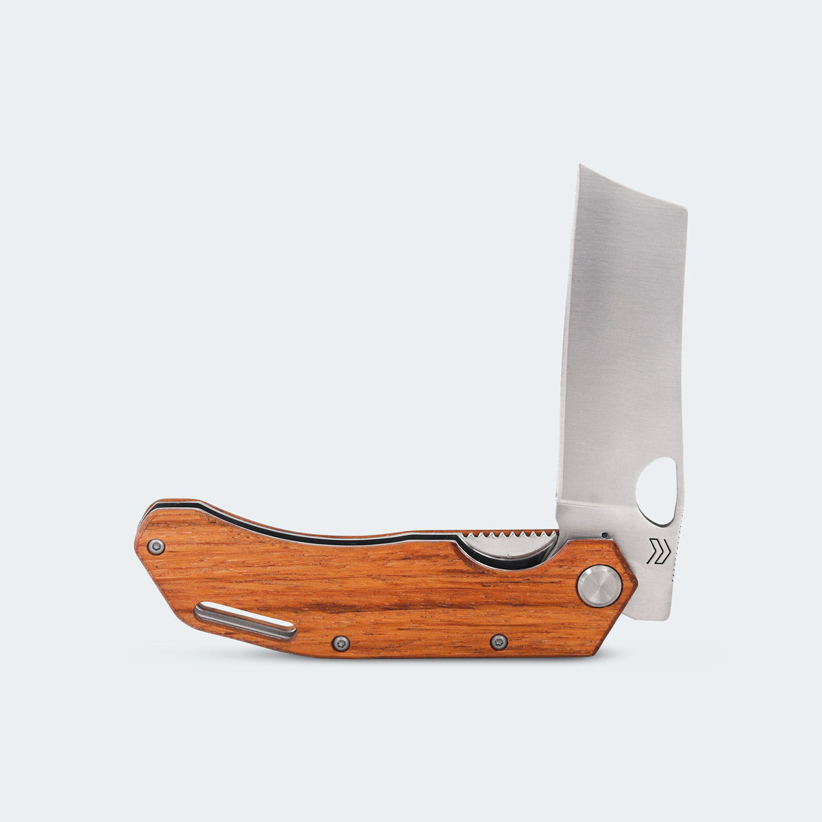 Cimo Brown Horse Cleaver Stainless Steel Wood Handle Knife with Clip - BH85C