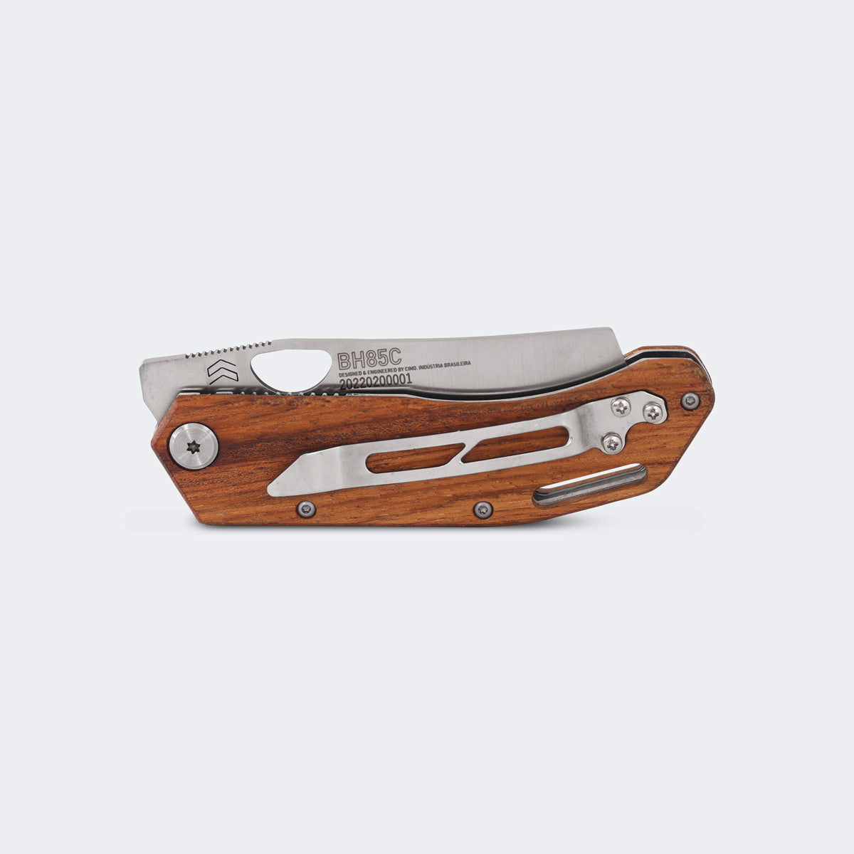 Cimo Brown Horse Cleaver Stainless Steel Wood Handle Knife with Clip - BH85C