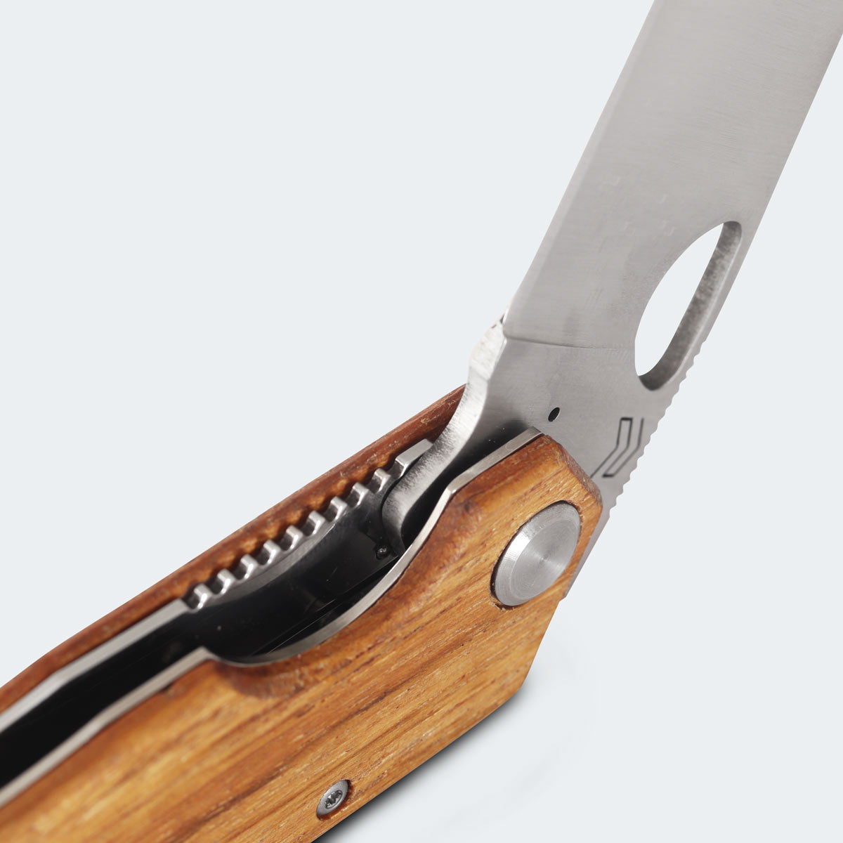 Cimo Brown Horse Cleaver Stainless Steel Wood Handle Knife with Clip - BH85C