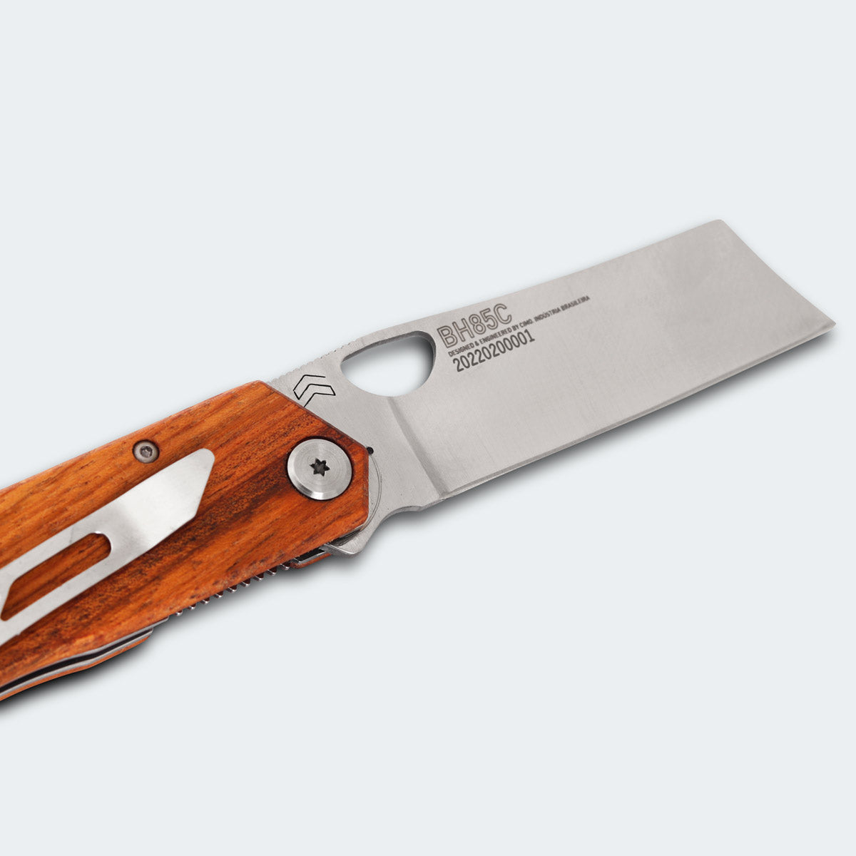 Cimo Brown Horse Cleaver Stainless Steel Wood Handle Knife with Clip - BH85C