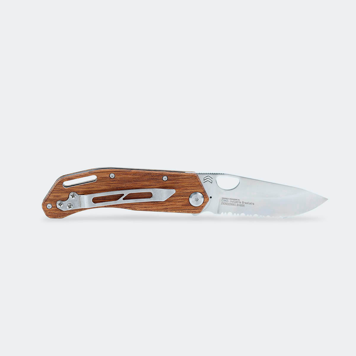 Cimo Brown Horse Roping Pocket Knife with Wooden Handle and Clip - BH85R