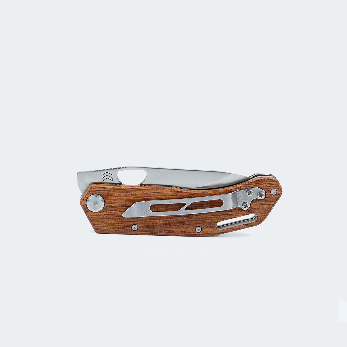 Cimo Brown Horse Roping Pocket Knife with Wooden Handle and Clip - BH85R