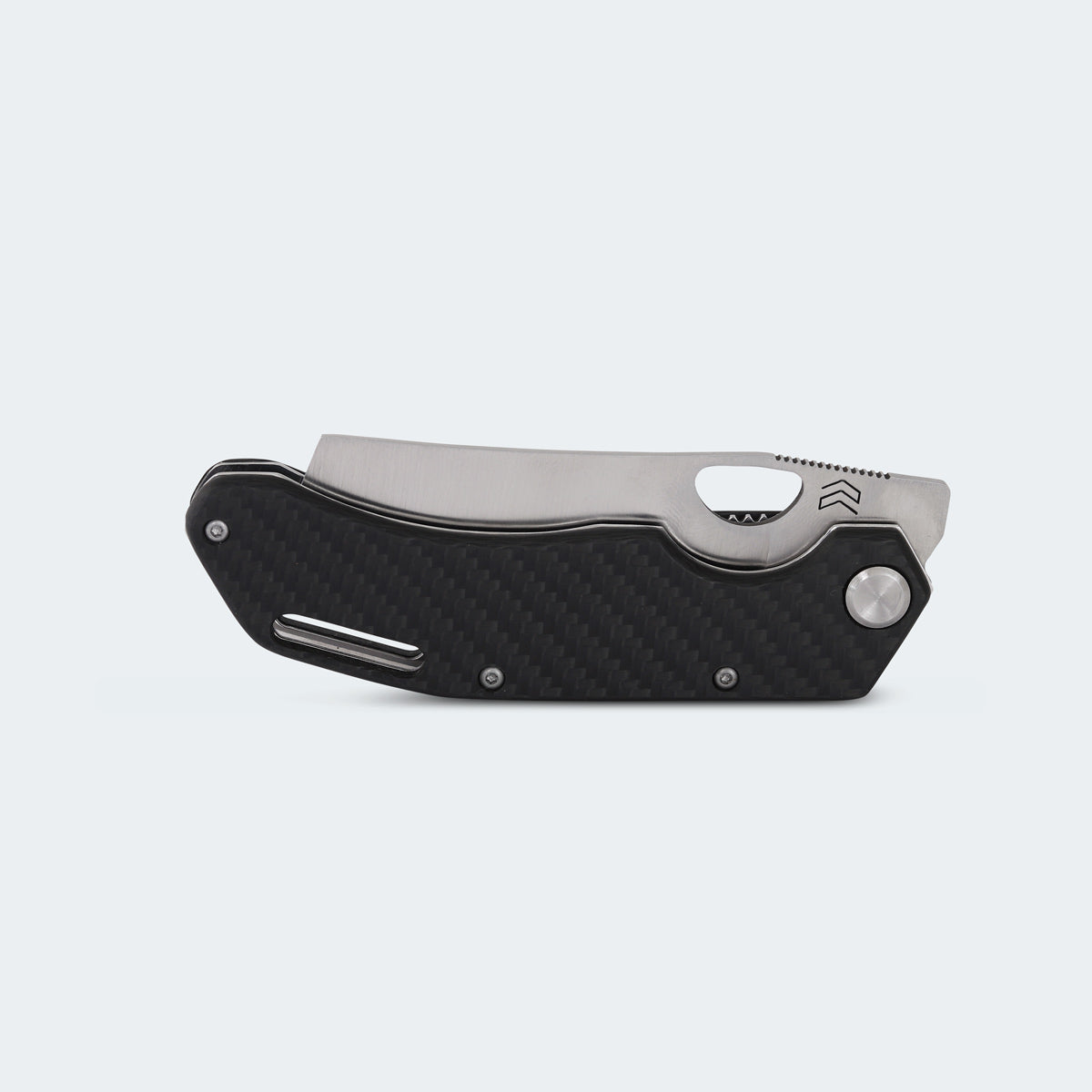 Cimo Eclipse Cleaver Stainless Steel Carbon Fiber Handle Pocket Knife with Clip - EC85C
