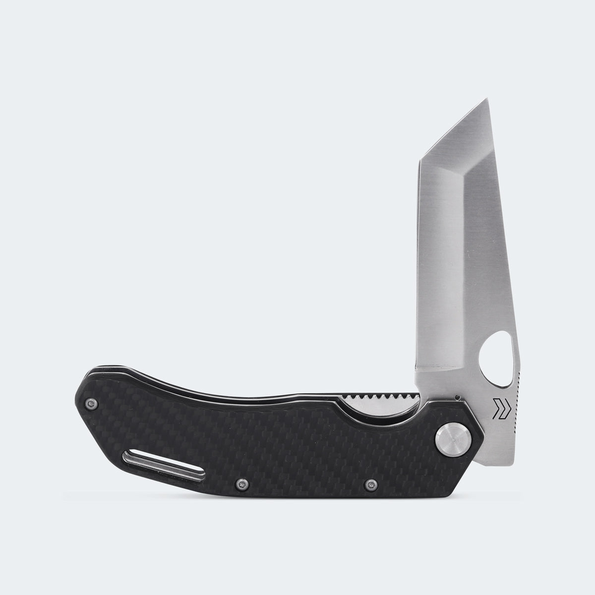 Cimo Eclipse Tanto Stainless Steel Knife with Carbon Fiber Handle and Clip - EC85T