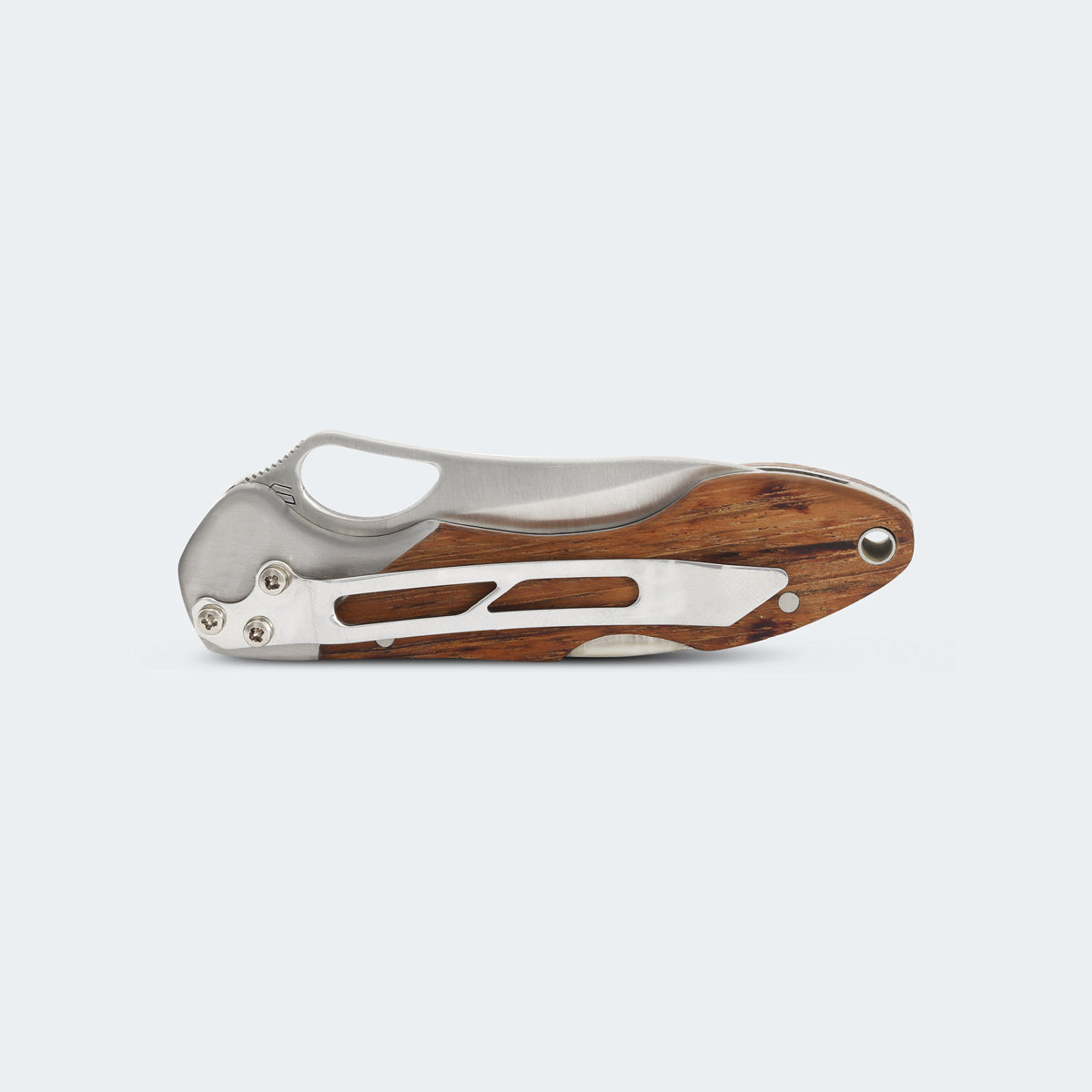 Cimo Gecko 7 Stainless Steel Pocket Knife with Wooden Handle and Clip - GE7-MAD