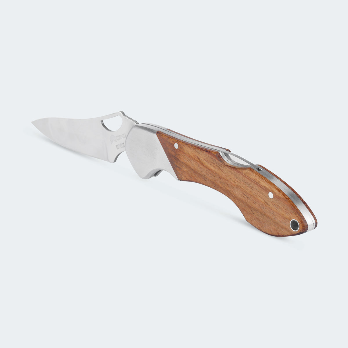 Cimo Gecko 9 Stainless Steel Pocket Knife with Wooden Handle and Clip - GE9-MAD