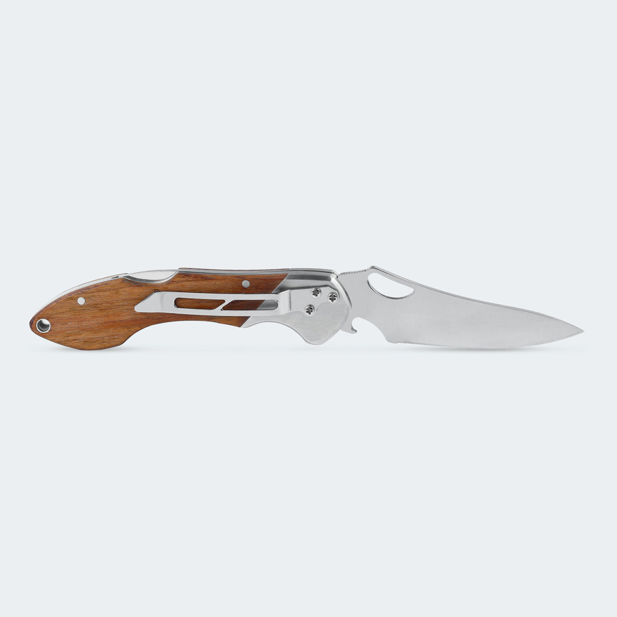 Cimo Gecko 9 Stainless Steel Pocket Knife with Wooden Handle and Clip - GE9-MAD