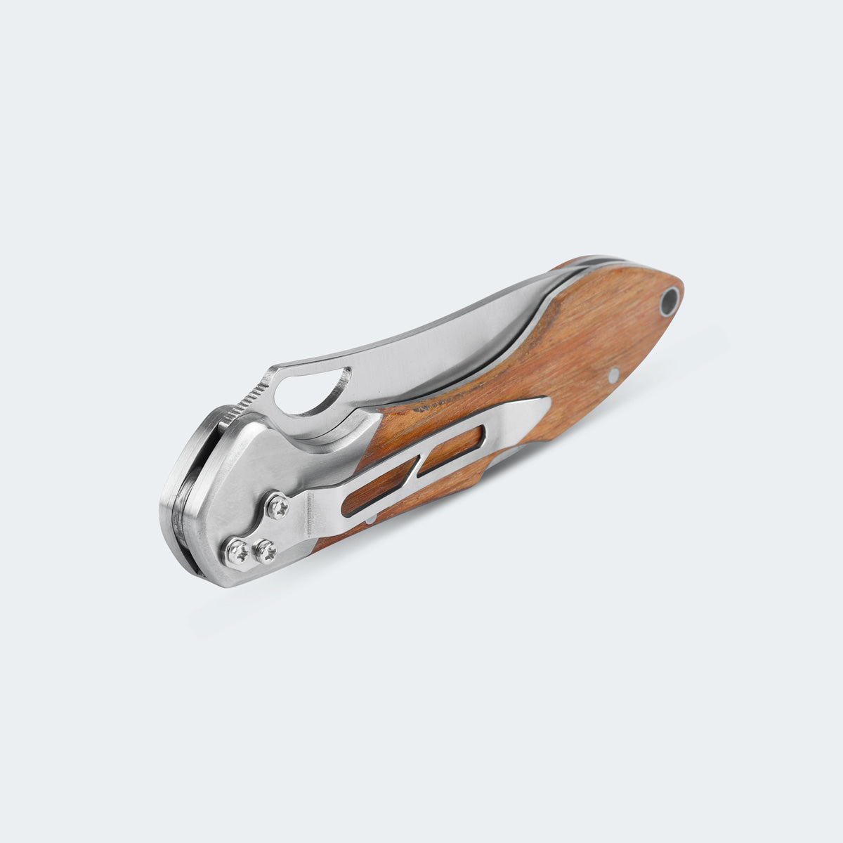 Cimo Gecko 9 Stainless Steel Pocket Knife with Wooden Handle and Clip - GE9-MAD