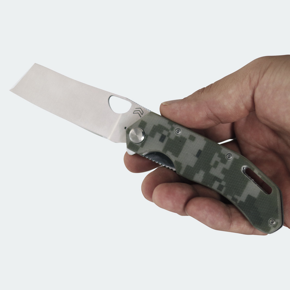Cimo Komodo Cleaver Stainless Steel G10 Handle Pocket Knife with Clip - K85C-G10