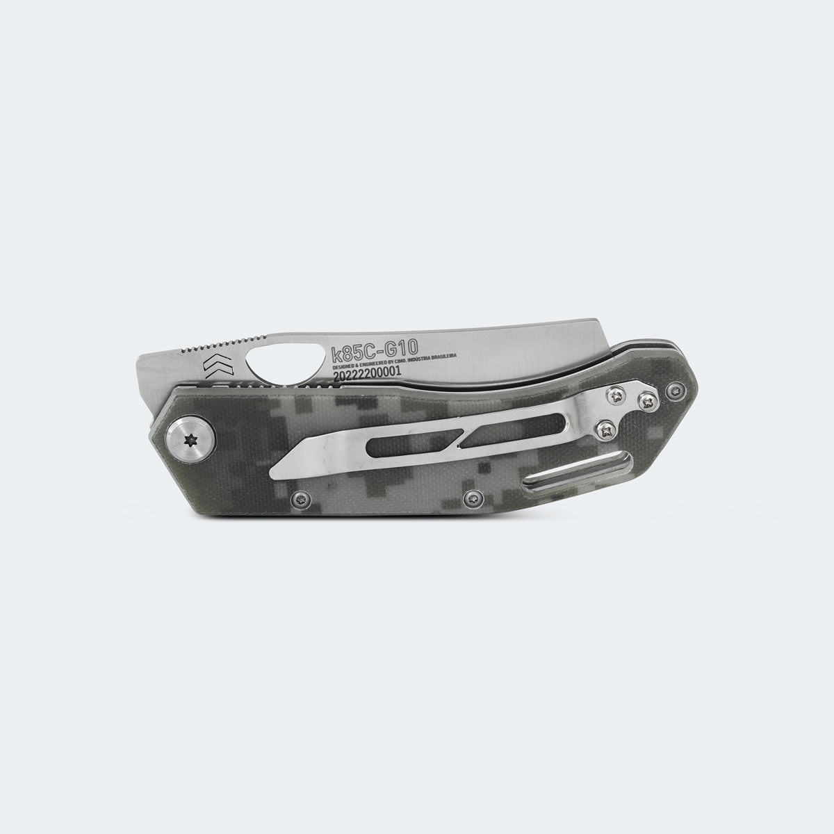 Cimo Komodo Cleaver Stainless Steel G10 Handle Pocket Knife with Clip - K85C-G10