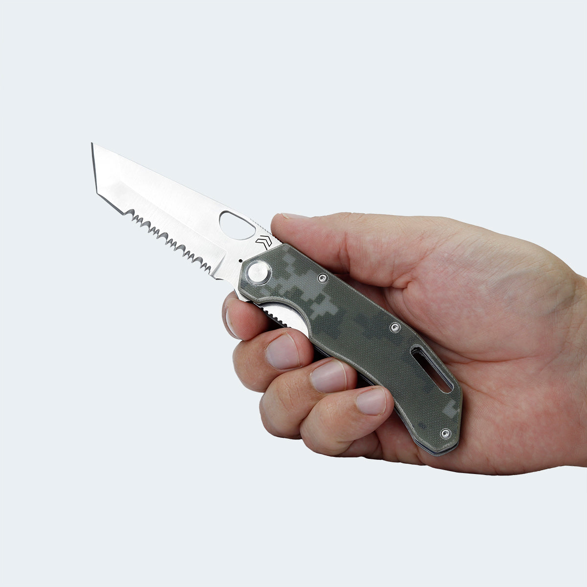 Cimo Komodo Tanto Roping Stainless Steel G10 Handle Pocket Knife with Clip - K85TR-G10