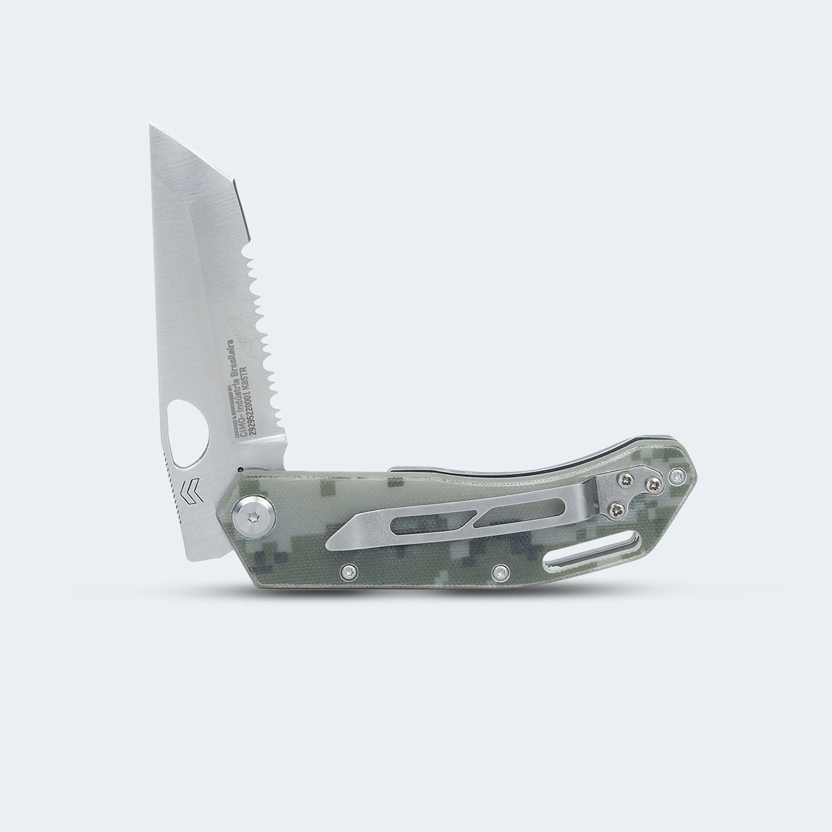 Cimo Komodo Tanto Roping Stainless Steel G10 Handle Pocket Knife with Clip - K85TR-G10