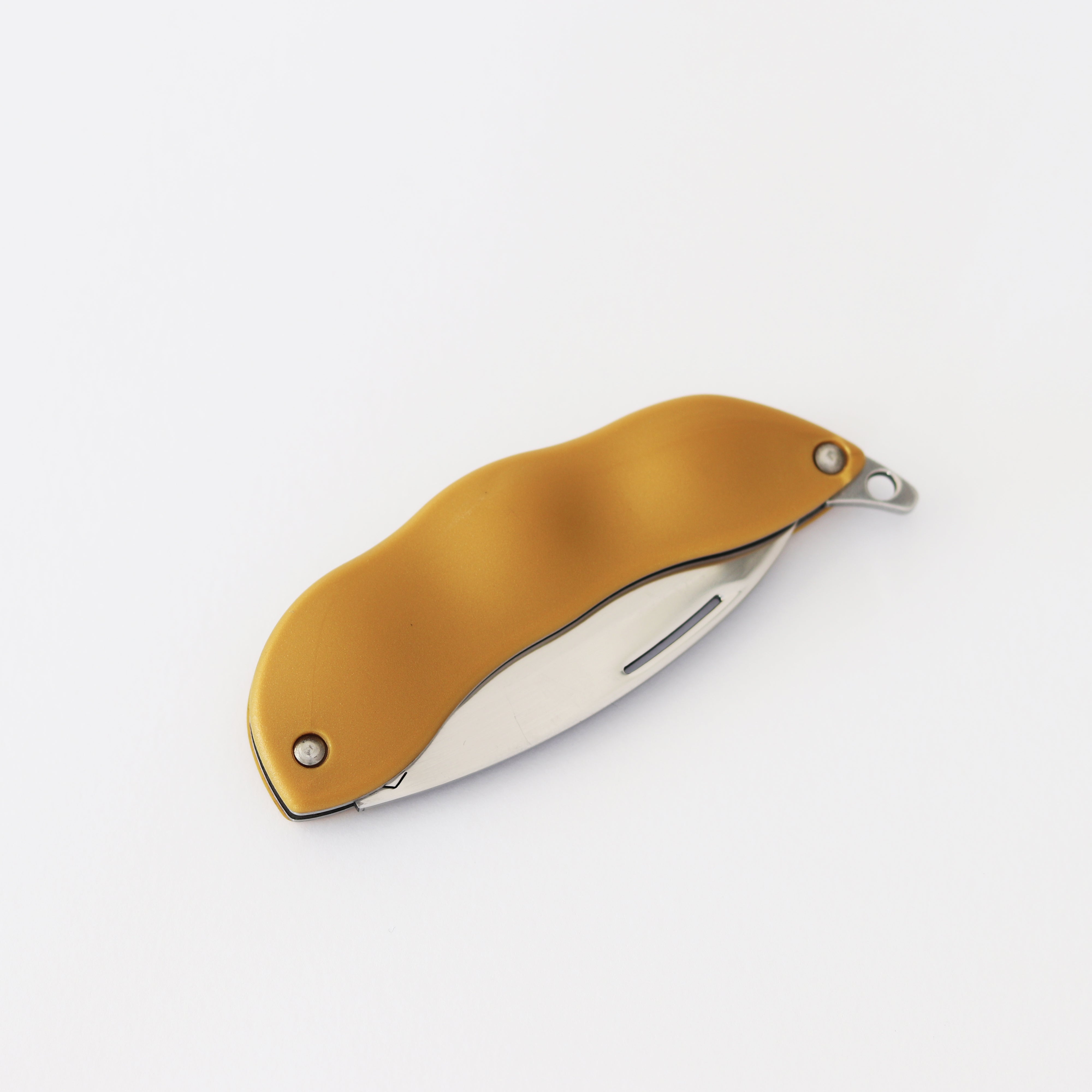 Cimo Bagha Soja Stainless Steel Folding Knife with Gold ABS Handle - HP66D