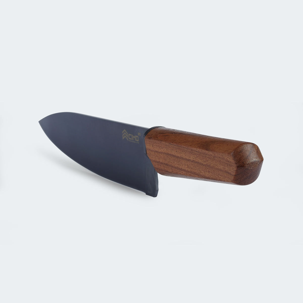 Cimo Oiti Chef Knife 8” Black Titanium Wooden Handle with Case – 3001/8-BTI E