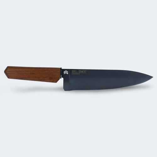 Cimo Oiti Chef Knife 8” Black Titanium Wooden Handle with Case – 3001/8-BTI E