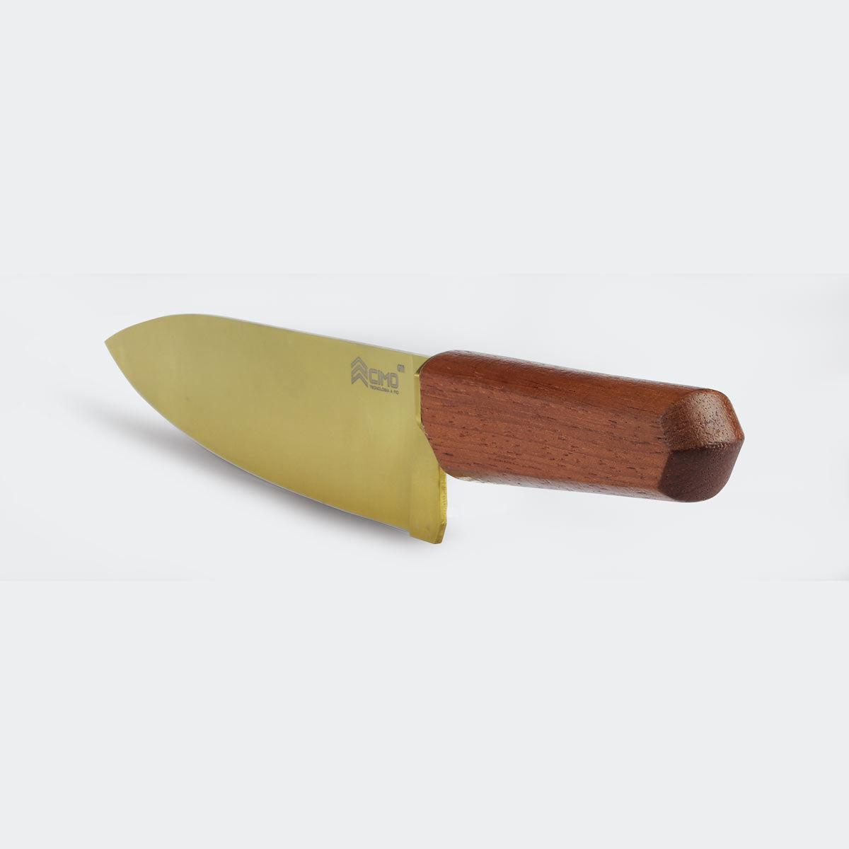 Cimo Oiti Chef 8” Gold Titanium Knife with Wooden Handle and Case – 3001/8-GTI E
