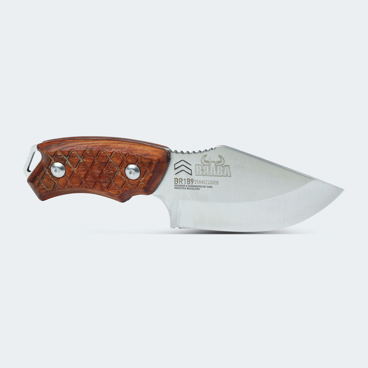 Cimo Braba I Stainless Steel Knife with Wooden Handle and Sheath - BR189-MAD
