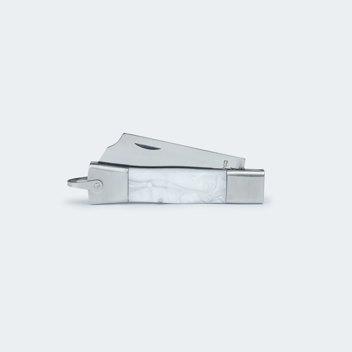 Cimo Stainless Steel Knife with Stainless Steel and White Acrylic Handle - 320/7 I BC