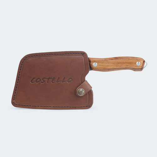 Costello Stainless Steel Cleaver with Wooden Handle and Sheath - 3210/50 C/B