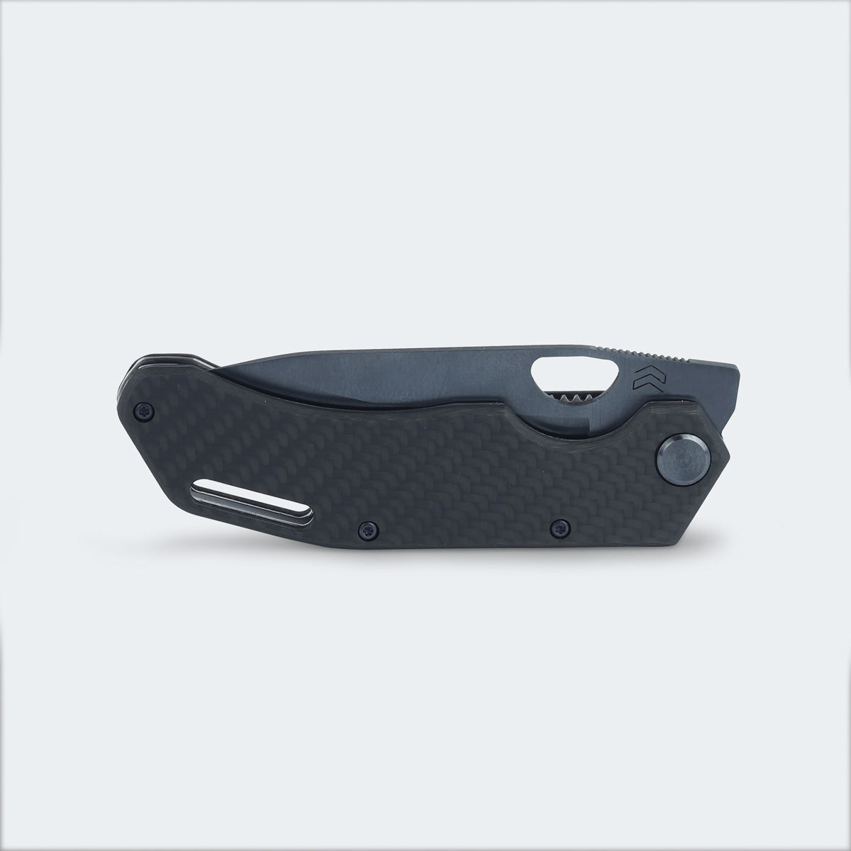 Cimo Eclipse Black Titanium Pocket Knife with Carbon Fiber Handle and Clip - EC85-BTI