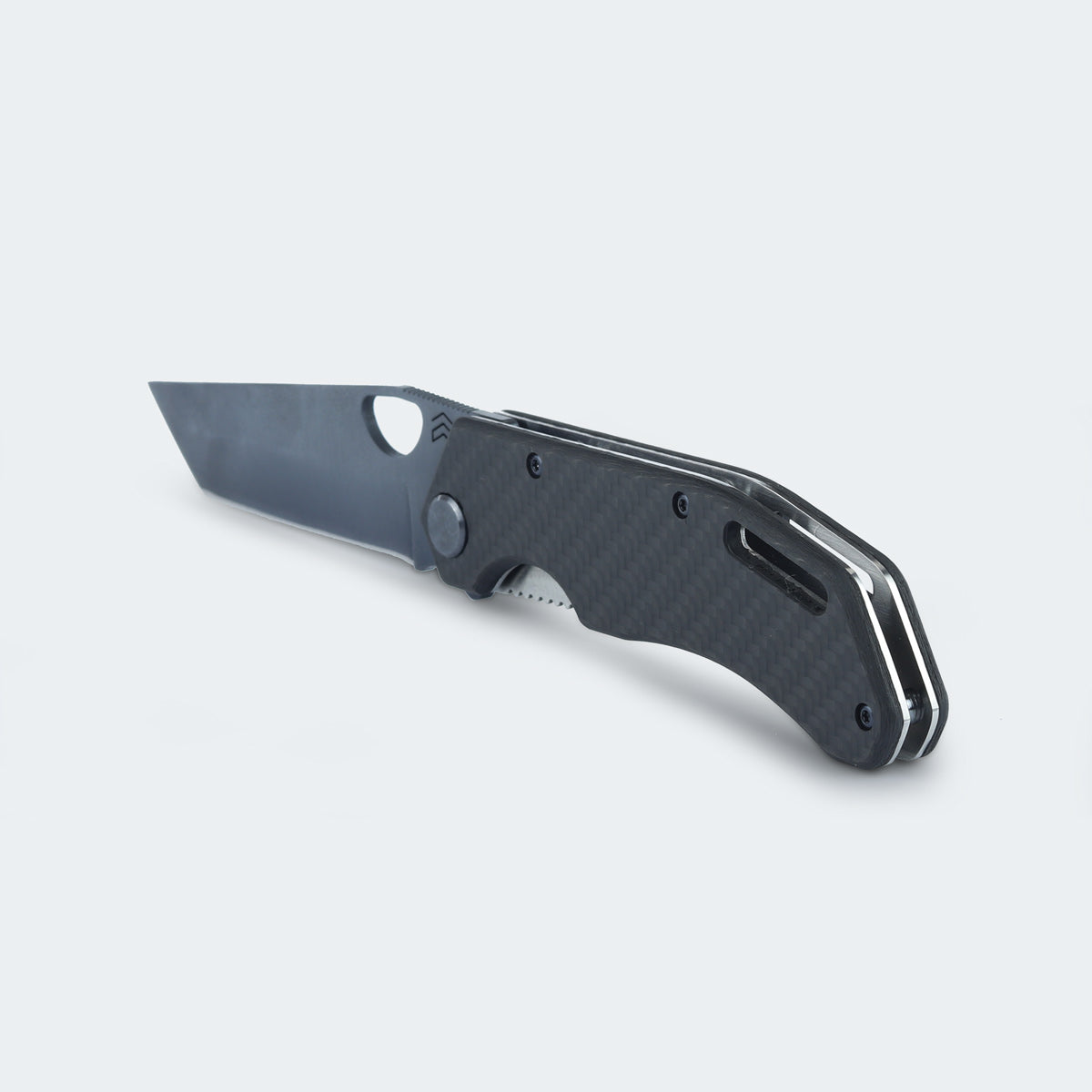 Cimo Eclipse Tanto Black Titanium Pocket Knife Carbon Fiber Handle with Clip – EC85T-BTI
