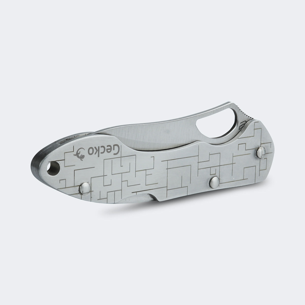 Cimo Gecko 7 Stainless Steel Knife with Stainless Steel Handle Urban 3 with Clip - GE7-URBAN