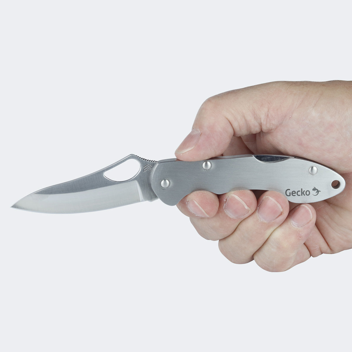 Cimo Gecko 7 Stainless Steel Knife with Stainless Steel Handle and Clip - GE7