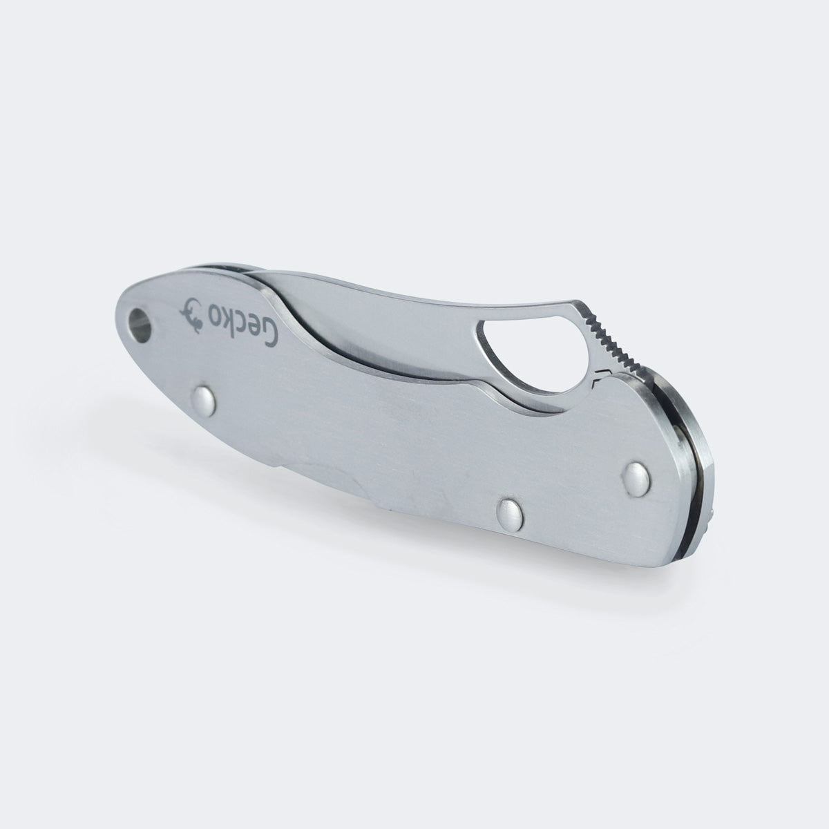 Cimo Gecko 7 Stainless Steel Knife with Stainless Steel Handle and Clip - GE7