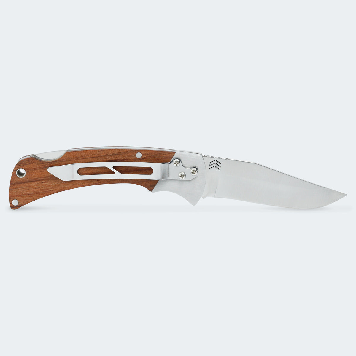 Cimo Huffero 80 Stainless Steel Pocket Knife with Wooden Handle and Clip - H80-MAD