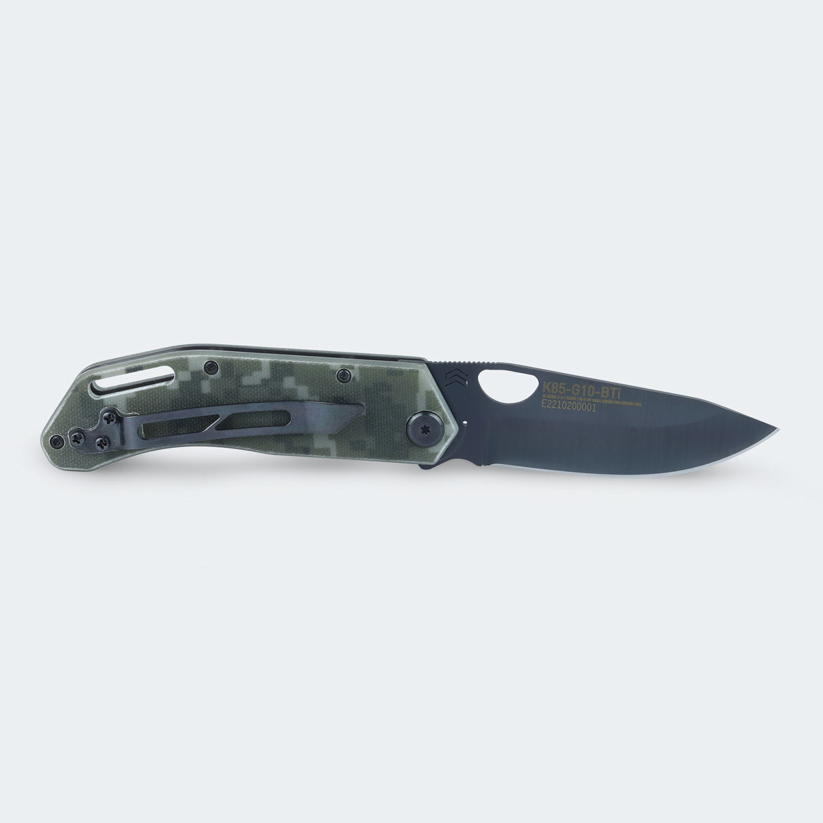 Cimo Komodo Black Titanium G10 Handle Folding Knife with Clip - K85-G10-BTI
