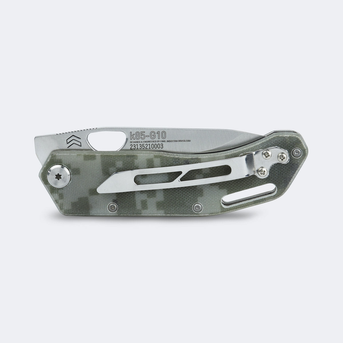 Cimo Komodo Stainless Steel G10 Handle Pocket Knife with Clip - K85-G10