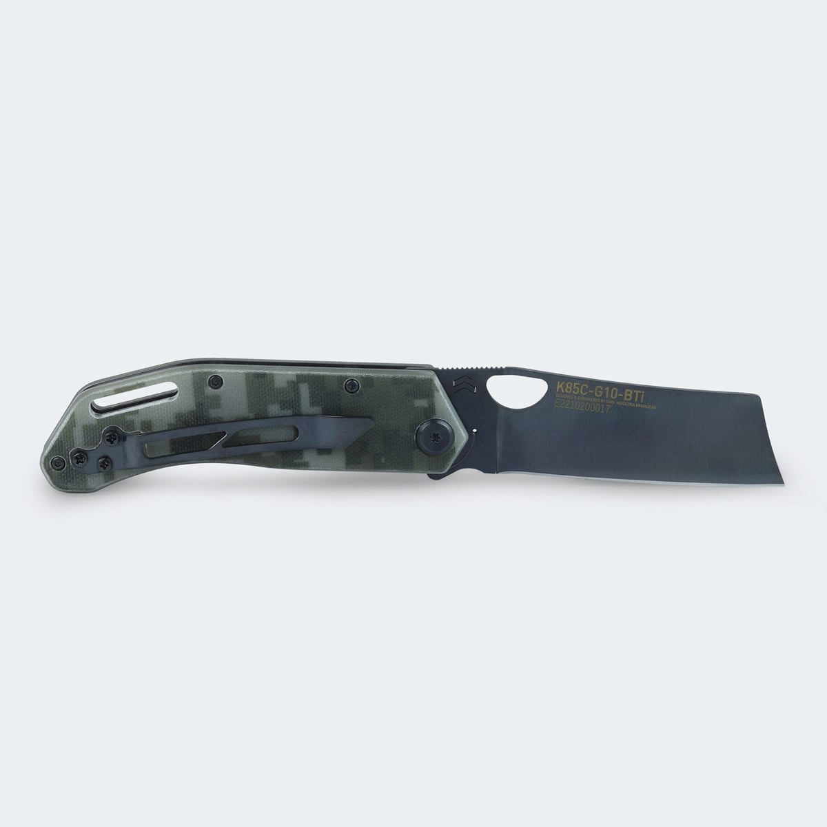 Cimo Komodo Cleaver Black Titanium G10 Handle with Clip - K85C-G10-BTI